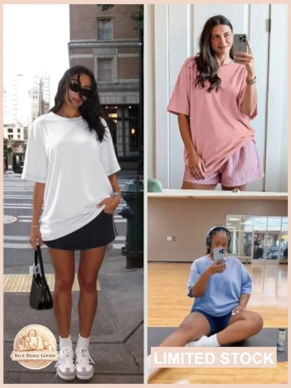 Oversized T-Shirt Loose Fit Y2K Casual Graphic Tee Summer Workout Top - Picture 2 of 7